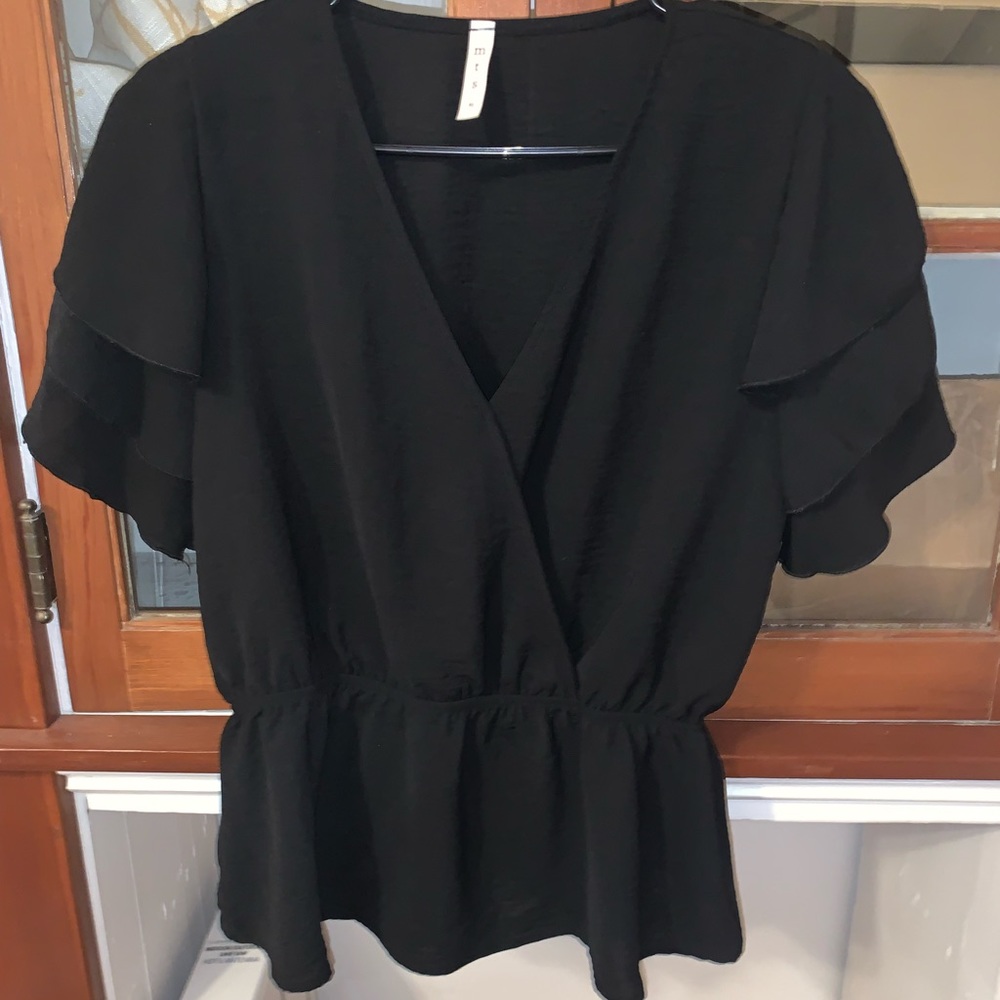 medium mts blouse - black
